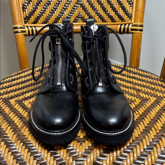 Rag & Bone Cannon Black Leather Combat Boots Women’s 38 - Picture 2 of 7